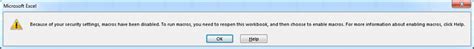 because of your security settings macros.